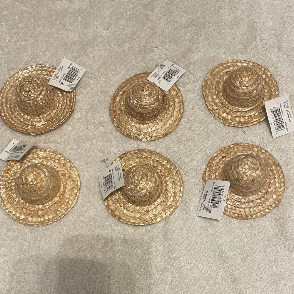 Nicole Naturals Mini Straw Hats for Crafting